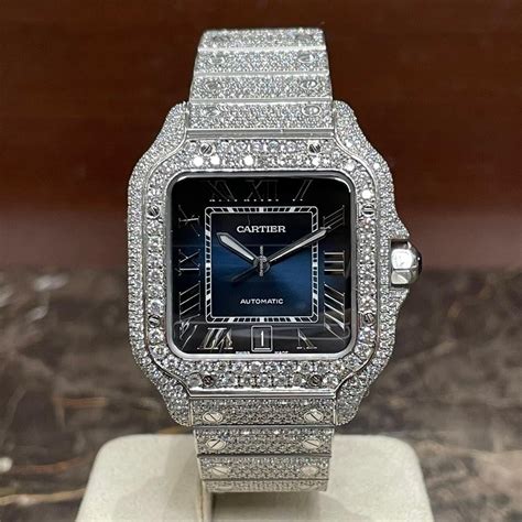 cartier iced watch|Cartier iced out watch value.